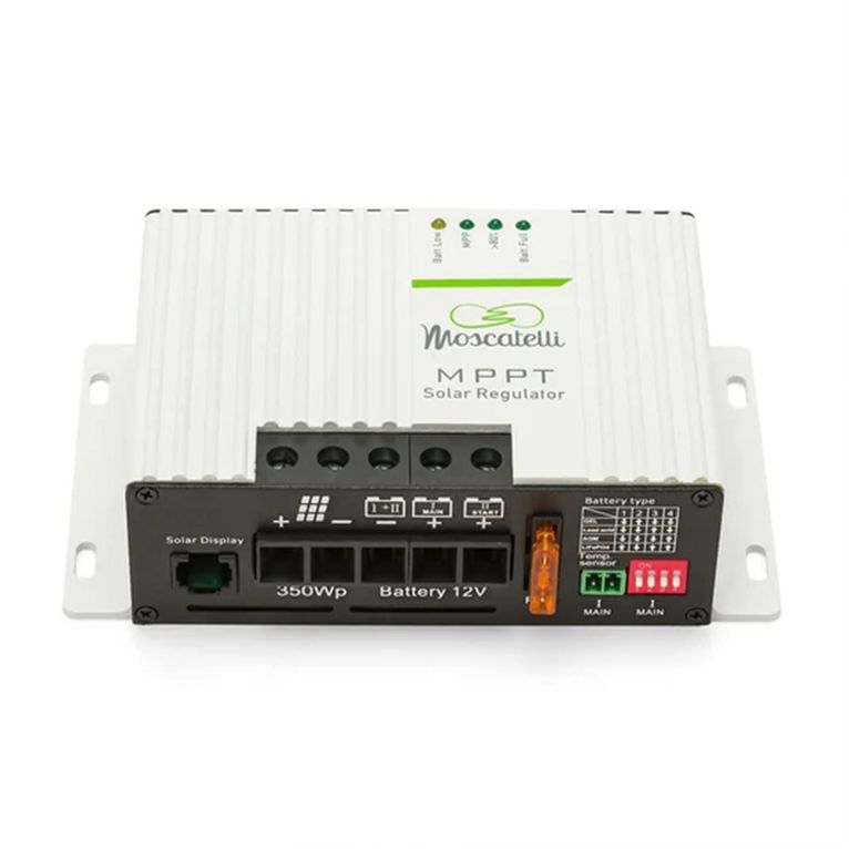 regolatore di carica mppt 25a duo bluetooth integrato per camper - bianco