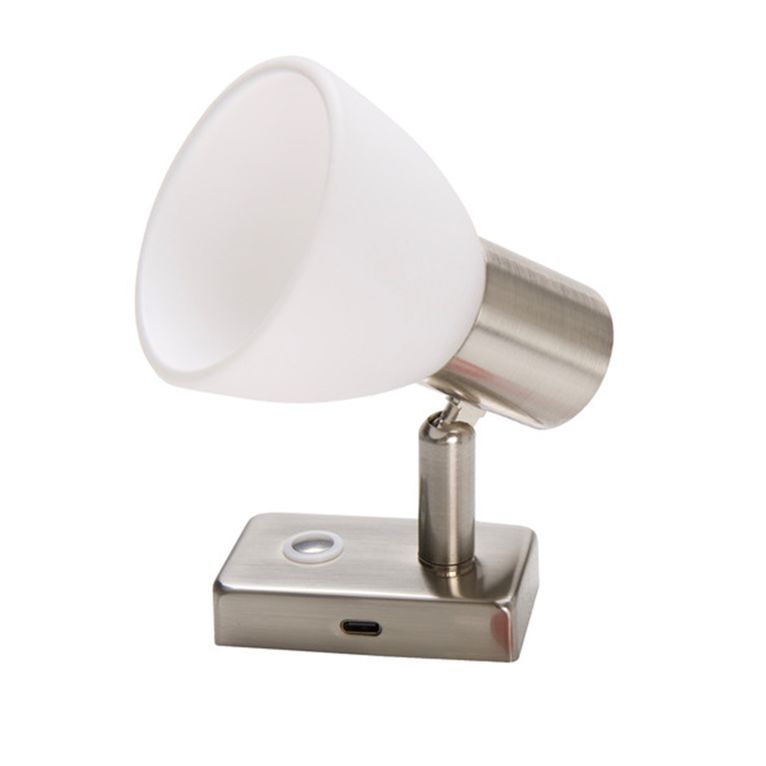 faretto led nichel led blu usb-c touch base quadrata