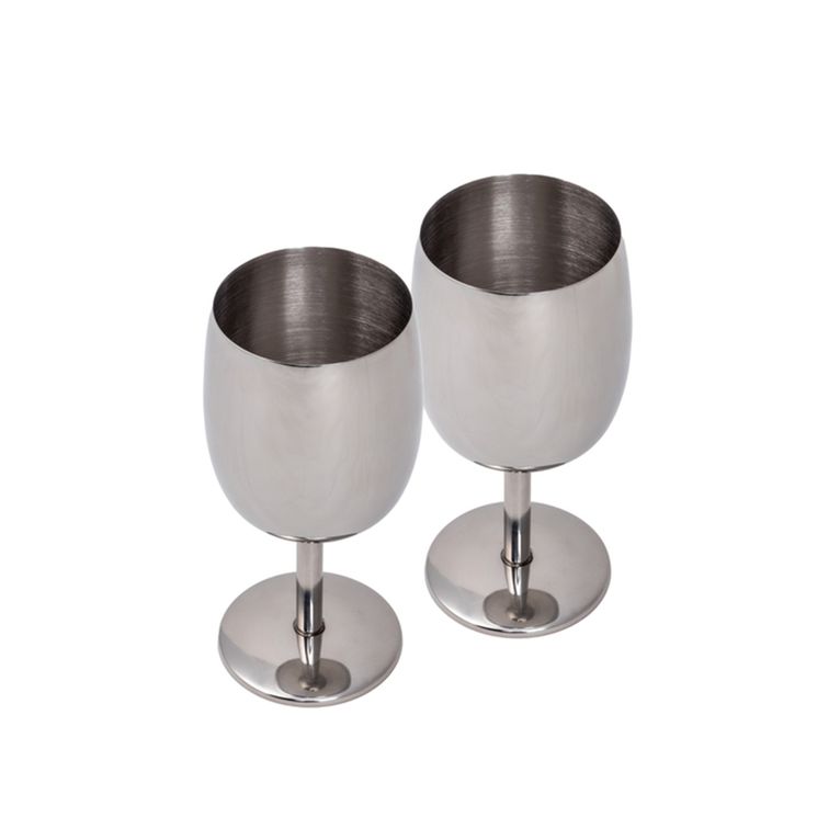 bicchiere vino acciaio inox 250 ml, set 2 pz - camp4